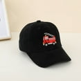 thumbnail image 1 of CUZIBR Kids Black Baseball Cap Colorful Dinosaur Floral Embroidery Curved Brim Adjustable Sun Hat Breathable Casual Outdoor Toddler Boys Peaked Cap,6-Black,One Size, 1 of 3