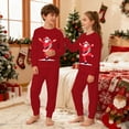 thumbnail image 1 of CUZIBR Kids Boy Girl Pajamas Christmas Loungewear Set Long Sleeve Crew Neck Tops And Pants 2 PC Santa Claus Graphic Cozy Fall Nightwear,Red,7-8 Years, 1 of 7
