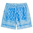 thumbnail image 1 of CUZIBR Kids Boys Baseball Shorts Elastic Waist Summer Casual Comfortable Wide Leg Sports Breathable Cozy Fashionable Print Beach Trunks Running Stylish Stylish Streetwear,Blue,11-12 Years, 1 of 2