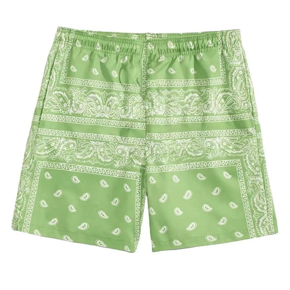 CUZIBR Kids Boys Baseball Shorts Elastic Waist Summer Casual Comfortable Wide Leg Sports Breathable Cozy Fashionable Print Beach Trunks Running Stylish Stylish Streetwear,Green,7-8 Years