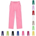 thumbnail image 1 of CUZIBR Kids Boys Elastic Waist Straight Leg Sweatpants With Pockets Solid Color Loose Summer Fall Lightweight Breathable Casual Trousers For Boys Back To School,Light Pink,13-14 Years, 1 of 4