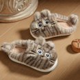 thumbnail image 1 of CUZIBR Kids Boys Slippers Girls Cute Cat Fuzzy House Slippers Close Toe Warm Winter Warm Home Footwear,Grey,6-7 Years, 1 of 4