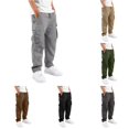 thumbnail image 1 of CUZIBR Kids Cargo Pants With Multiple Pockets Comfortable Casual Trousers For Boys Elastic Drawstring Waist Loose Straight Leg Trousers Lightweight Bottoms For School Outdoor,Grey,9-10 Years, 1 of 5
