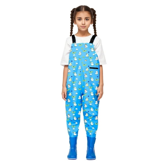 CUZIBR Kids Cartoon Animal Chest Waders Youth Fishing Waders For Toddler Children Waterproof & Fishing Waders With Boots For Boys Girls Relaxed Fit Dailywear For Child