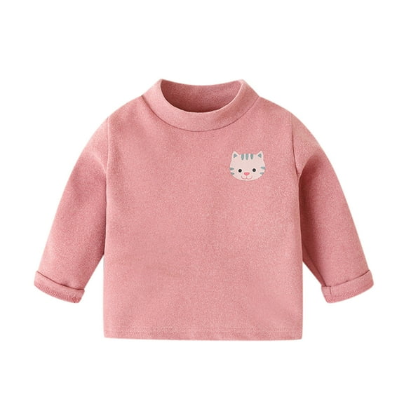 CUZIBR Kids Children Toddler Baby Boys Girls Long Sleeve Cute Cartoon Animals Warm T Shirt Blouse Tops Outfits Clothes Relaxed Fit Dailywear For Child
