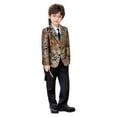 thumbnail image 1 of CUZIBR Kids Christmas Outfit Boys Formal Suits Four Piece Shirt Tuxedo Gentlemen Solid Color Jacket Shirts Trousers Bowtie Wedding Party Activist Dress Wear Fall Winter Outfits,Gold,9-10 Years, 1 of 6