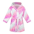 thumbnail image 1 of CUZIBR Kids Christmas Outfit Winter Thickened Fuzzy Thermal Soft Bathrobe Plaid Long Sleeve Cute Robe Home Dailywear Baby Boys' Clothing Sets,Hot Pink,11-12 Years, 1 of 4