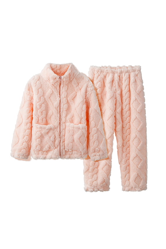 Kids Fall Outfits Snowsuit Fuzzy Wool Thick Warm Embroidery Crewneck Pullover Top Elastic Waist Pants Home Casual Wear Two Piece Set Sweatsuit Clothing Sets,Red,8-9 Years