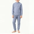thumbnail image 1 of CUZIBR Kids Fall Outfits Snowsuit Fuzzy Wool Thick Warm Layered Crewneck Pullover Top Elastic Waist Pants Home Casual Wear Two Piece Set Sweatsuit Clothing Sets,Blue,6-7 Years, 1 of 4