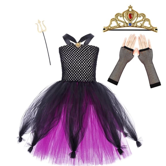 CUZIBR Kids Girl A-Line Flared Slim Fit Tutu Dress Knitted Tiered High Waist Square Collar Spaghetti Strap Crochet Summer Performance Stylish Dresses Gowns Outfits Clothes Sets,Purple,9-10 Years