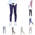 thumbnail image 1 of CUZIBR Kids Girls Ankle Length Leggings Colorful Butterfly Print Stretch Leggings Soft Slim Fit Pants For Summer School Daily Casual Outdoor Play Fashion Bottoms,Purple,2-3 Years, 1 of 3