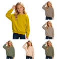 thumbnail image 1 of CUZIBR Kids Girls Crewneck Sweatshirt Basic Solid Color Pullover Long Sleeve Cozy Casual Daily Wear,Yellow,4-5 Years, 1 of 4