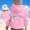 thumbnail image 1 of CUZIBR Kids Girls Hoodie Letter Graphic Sweatshirt Pullover With Pocket Long Sleeve Casual Streetwear,Pink,7-8 Years, 1 of 3