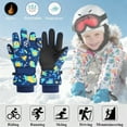 thumbnail image 1 of CUZIBR Kids Gloves Windproof Warm Thick Ski Gloves Waterproof Snowboarding Skating Cycling Comfortable Thermal Mittens For Snow Weather,Dark Blue,L, 1 of 6