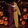 thumbnail image 1 of CUZIBR Kids Halloween Onesie Pajamas Girls Boys Hooded Plush Pumpkin Pajama Patchwork Zip Up Long Sleeve Jumpsuit Loungewear Lovely Sleepwear,Brick Red,9-10 Years, 1 of 4
