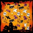 thumbnail image 1 of CUZIBR Kids Halloween Pajamas Girls Long Sleeve Ghost Spider Pumpkin Graphic Loungewear Sets Crew Neck Top And Pants 2 PC Set Lovely Sleepwear,Orange,4-5 Years, 1 of 3