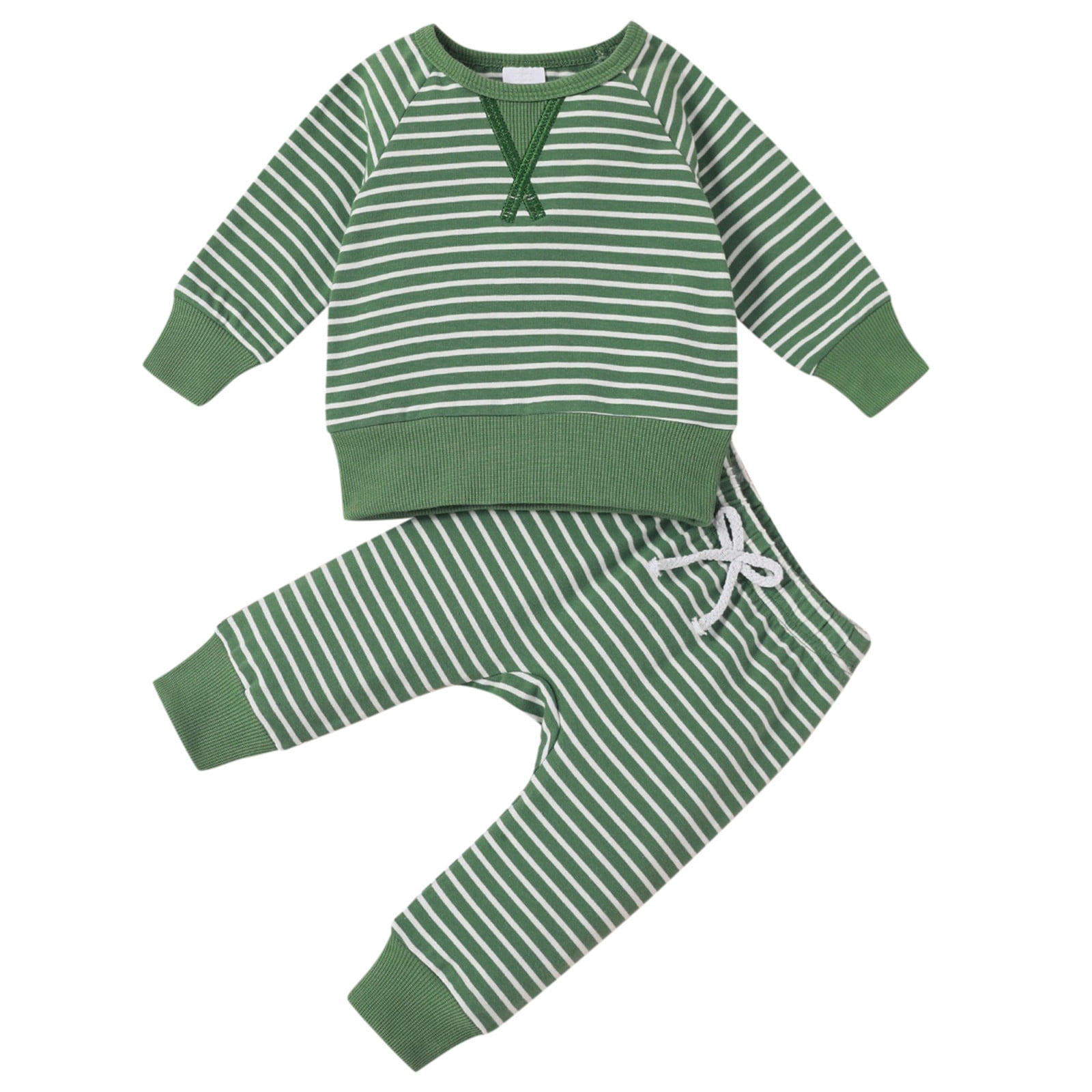 Kids Olive Green & Beige Hooded Tracksuit Set