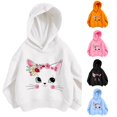 thumbnail image 1 of CUZIBR Kids Oversized Hoodies For Girls Cat Graphic Pullover Sweatshirt With Pocket Long Sleeve Casual Fall Winter Clothes,White,3-4 Years, 1 of 9