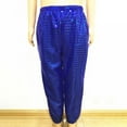 thumbnail image 1 of CUZIBR Kids Sequins Pants Wide Leg Loose Jazz Hop Street Dance Pants Solid Color Haren Trousers Stage Performance Dancewear Casual Straight Leg Joggers,Blue,5-6 Years, 1 of 8