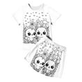 thumbnail image 1 of CUZIBR Kids Short Set Home Wear Outfits Short Sleeve Easter Print Round Neck T Shirt Shorts 2 Piece Set Cute Cartoon Rabbit Pattern Breathable Spring Summer Cozy Slee Clothes Set,White,11-12 Years, 1 of 6