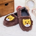 thumbnail image 1 of CUZIBR Kids Slippers Boys Girls Cute Lion Fuzzy House Slippers Close Back Warm Winter Warm Indoor Footwear,Coffee,8.5-9 Years, 1 of 5