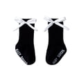 thumbnail image 1 of CUZIBR Kids Socks Knee High Socks Solid Color Cute Cartoon Bow Floor Socks Breathable Soft Dress Stockings Knitted Fashion Footwear,Black2,0-1 Years, 1 of 3
