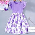 thumbnail image 1 of CUZIBR Kids Spring Dresses Knitted Round Neck Ruffles Sleeveless Patchwork Floral Embroidery Tutu Mesh Dress Cute Bow Casual Party Fashionable Cozy Summer Sundress Easter Dress,Purple,2-3 Years, 1 of 6