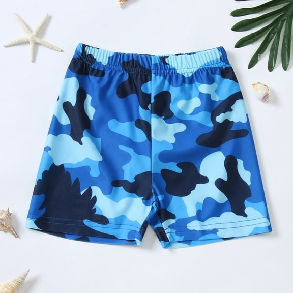 CUZIBR Kids Swimsuits Boys Swim Trunks Cartoon Animal Tie Dye Camouflage Beach Shorts Elastic Waist Casual Pool Beach Travel Swimwaer Holiday,D,4-5 Years