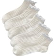 thumbnail image 1 of CUZIBR Kids Toddler Girls Ankle Socks 5 Pairs Solid Color Mesh Ruffles Breathable Lightweight Soft Frilly Princess Dress Crew Socks Seamless Comfortable Casual Stocking Dailywear,White,9-12 Years, 1 of 7