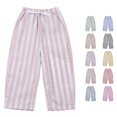 thumbnail image 1 of CUZIBR Kids Toddler Striped Wide Leg Pants Elastic Drawstring Waist Casual Loose Trousers Soft Breathable Bottoms For Baby Boys Girls Outdoor Walk Lightweight Dailywear,Pink,0-3 Months, 1 of 6