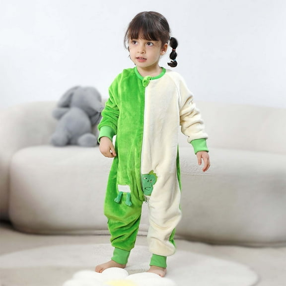 CUZIBR Kids Unisex Anime Jumpsuits Children Overall For Baby Boy Girl Children Animal Jumpsuits Kids Comfort Dailywear For Toddler,Green,18-24 Months