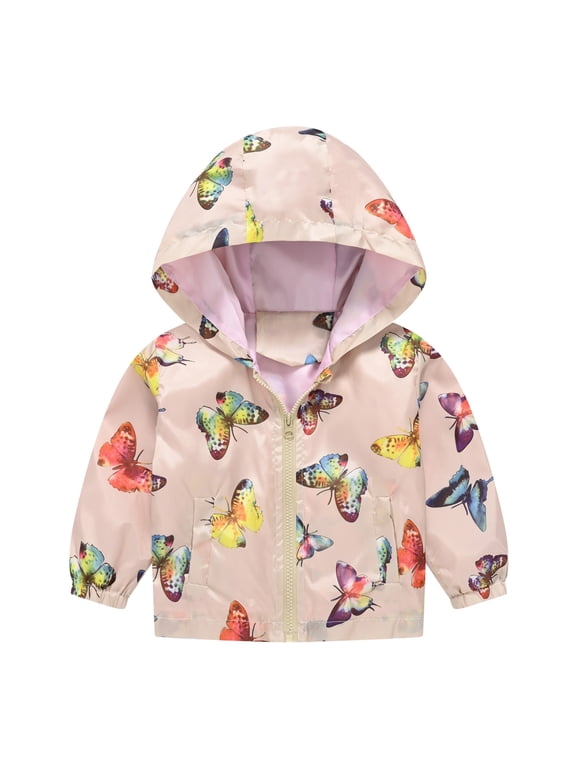 Kids Winter Coat Girls Boys Windproof Hooded Jacket Lightweight Zip Up Warm Cozy Outdoor Outerwear,Light Yellow,4-5 Years