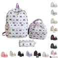 thumbnail image 1 of CUZIBR Large Capacity 3 Piece Backpack For Kids Cute Floral Bow Print School Backpack With Lunch Tote Bag Pencil Case Bookbag For Teen Girls Students Daily School Travel, 1 of 8