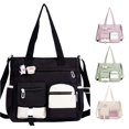 thumbnail image 1 of CUZIBR Large Capacity Color Block Canvas Bag Women'S Crossbody Backpack For College Students Shoulder Bag Versatile Tote Bag Adjustable Detachable Crossbody Strap Carry Bag, 1 of 5
