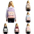 thumbnail image 1 of CUZIBR Lightweight Kids Backpack Cute Cat Print Color Block Multi Zipper Compartments Adjustable Breathable Shoulder Straps Bookbag For Teen Girls Campus Daily Travel Outdoor Sports, 1 of 5