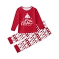 thumbnail image 1 of CUZIBR Matching Christmas Outfits For Family Plaid Classic Crewneck Cute Letter Print Long Sleeve Shirt And Trousers Casual Cozy Clothing Outfit For Kids Holiday Clothes Set,Red,9-10 Years, 1 of 4