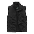 thumbnail image 1 of CUZIBR Mens Sleeveless Vest Solid Color Full Zipper Stand Collar Outerwear With Pocket Windproof Lightweight Travel Sports Golf Waistcoat Outwear, 1 of 5