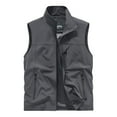 thumbnail image 1 of CUZIBR Mens Sleeveless Vest Solid Color Full Zipper Stand Collar Outerwear With Pocket Windproof Lightweight Travel Sports Golf Waistcoat Outwear, 1 of 5
