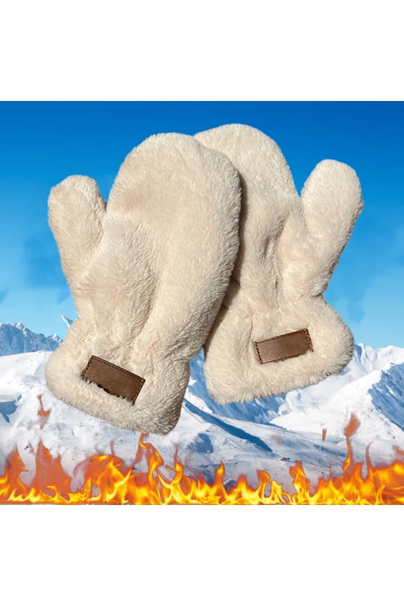 Mittens For Women Fuzzy Thick Lined Thermal Solid Gloves Mittens Soft Windproof Warm Snowboarding For Cycling Running Outdoor Activities