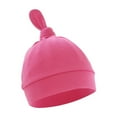 thumbnail image 1 of CUZIBR Newborn Baby Hat Cute Solid Color Knit Cotton Caps Winter Warm Cozy Soft Comfortable Beanie Hospital Hats For Baby Boys Girls,Hot Pink,One Size, 1 of 2
