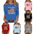 thumbnail image 1 of CUZIBR Patriotic Graphic T Shirt For Women 4Th Of July Long Sleeve Crewneck Holiday Casual Comfortable Tee Summer Fall Basic Layering 250 Years Celebration Anniversary Shirts Top,Blue,M, 1 of 4