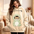 thumbnail image 1 of CUZIBR Pet Hoodie Carrier For Cat Women Oversized Hoodies Cartoon Animal Hooded Long Sleeve Soft Fall Winter Pullover,Beige,XL, 1 of 4