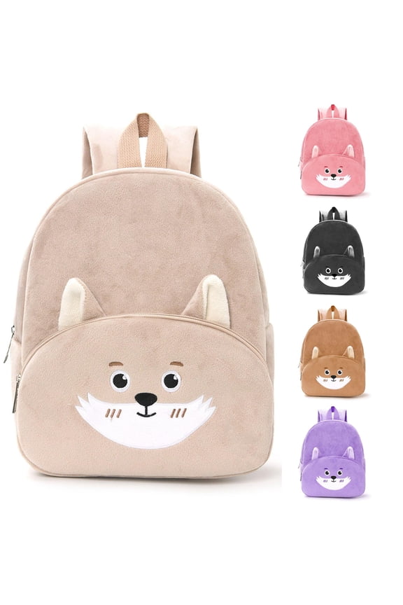 Plush Cartoon Cat Toddler Backpack Mini Lightweight Kids Backpack Adjustable Breathable Shoulder Straps Small Storage Daypack For Boys Travel School Bag