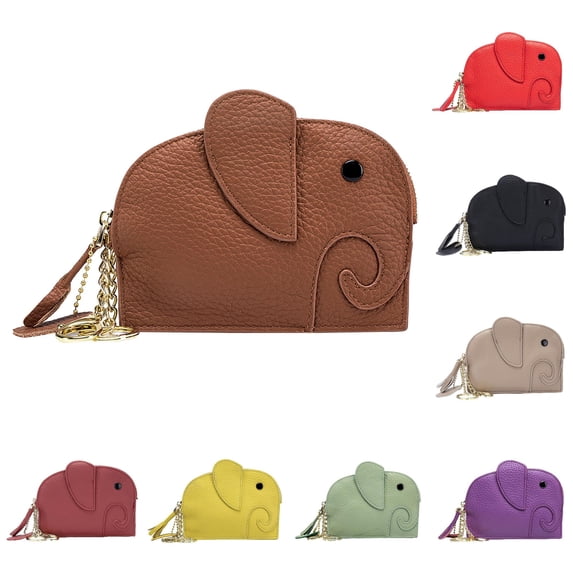 CUZIBR Purse Mini Animal Bag Cute Cartoon Zipper Gold Chain Key Ring Small Card Wallet For Women Lightweight Storage Carry Pouch