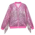 thumbnail image 1 of CUZIBR Sequin Jackets Girls Long Sleeve Zip Up Jacket For Kids Shiny Fashion Personality Coats Trendy Dailywear For Toddler, 1 of 2