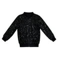 thumbnail image 1 of CUZIBR Sequin Jackets Girls Solid Color Long Sleeve Zip Up Jacket For Kids Christmas Shiny Fashion Coats Soft Dailywear For Toddler, 1 of 2