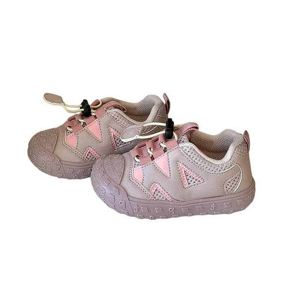 CUZIBR On Sneakers Mesh Lace Up Color Block Platform Sneakers Breathable Lightweight Athletic Shoes Non Sole Fashion Casual Walking Casual Sneakers For Little Kids,Pink,2-2.5 Years