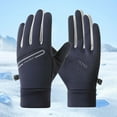 thumbnail image 1 of CUZIBR Snow Gloves Fuzzy Lined Windproof Waterproof Solid Touchscreen Glove Snowboarding Ski Handwear For Cold Weather, 1 of 4