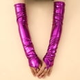 thumbnail image 1 of CUZIBR Snow Gloves Solid Color Leather Fingerless Long Glove Wedding Party Performance Opera Evening Dress For Cold Weather, 1 of 4