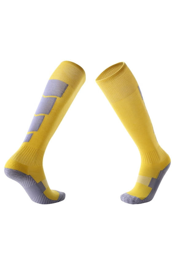 Socks For Men Men Tall Socks Color Block Soft Football Basketball Sports Stockings Casual Knee High Socks Comfy Dailywear,Yellow,One Size